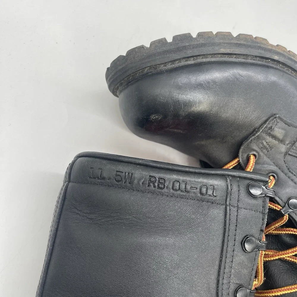Rocky Insulated Leather Combat Boots Mens 11.5 W Black Lace-Up Vibram Sole
